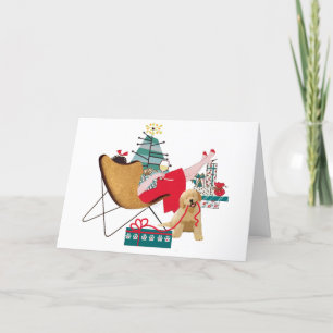 Tarjetas de arte RETRO GOLDEN RETRIEVE HOLIDAY