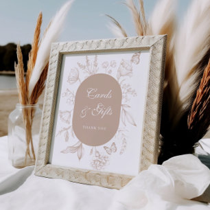 Tarjetas de arte y regalos de la línea floral Neut