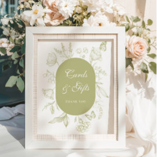 Tarjetas de arte y regalos de la Línea Floral Verd