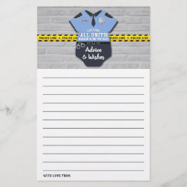 Tarjetas de asesoramiento Baby Shower para oficial