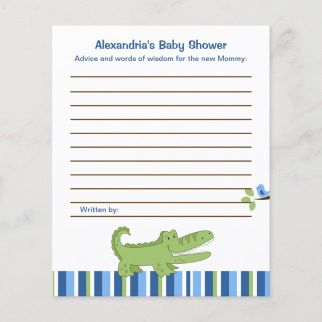 Tarjetas de asesoramiento de Baby Shower del Perso (Anverso)
