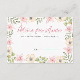 Tarjetas de asesoramiento de Baby Shower | Flores