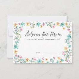 Tarjetas de asesoramiento de Baby Shower | Flores