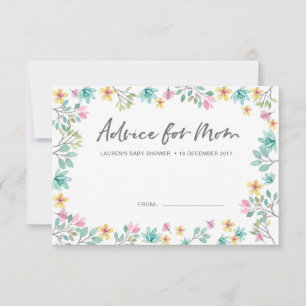 Tarjetas de asesoramiento de Baby Shower   Flores 