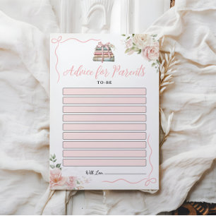 Tarjetas de asesoramiento de Baby Shower para futu