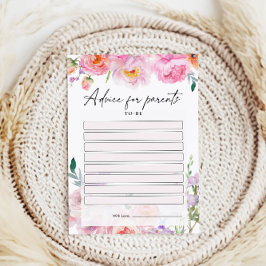 Tarjetas de asesoramiento de Baby Shower para futu