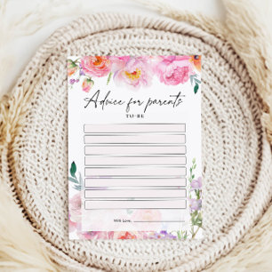 Tarjetas de asesoramiento de Baby Shower para futu