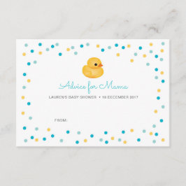 Tarjetas de asesoramiento de Baby Shower| Pato de
