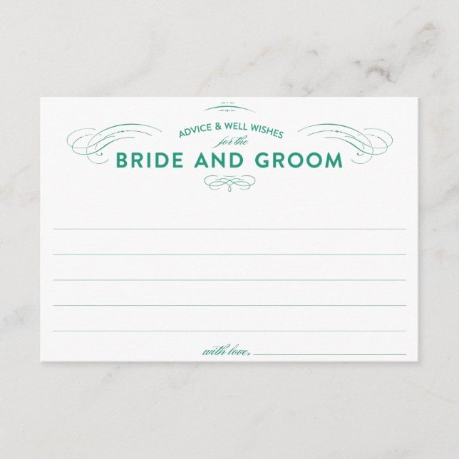 Tarjetas de asesoramiento de boda (Anverso)