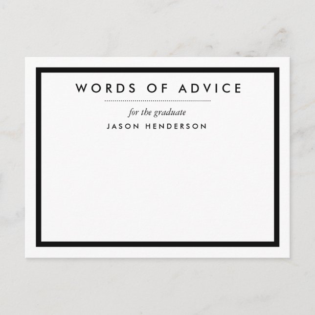 Tarjetas de asesoramiento de graduación (Anverso)