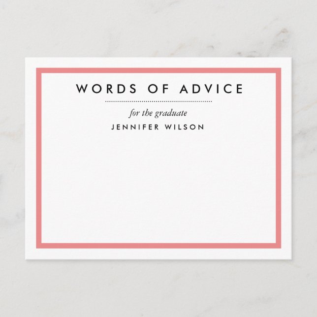 Tarjetas de asesoramiento de graduación (Anverso)