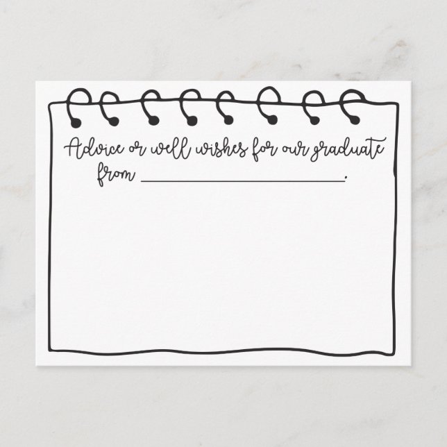 Tarjetas de asesoramiento de la fiesta de graduaci (Anverso)