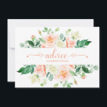 Tarjetas de asesoramiento para tipografía de veget<br><div class="desc">Hermosos rosas de melocotón acuático y exuberantes tarjetas de boda. La palabra "consejo" se hace en un elaborado tipo de letra escrito a mano que tiene diminutos corazones en cada extremo de la palabra. Personaliza con tu propia información o váyase como está.</div>