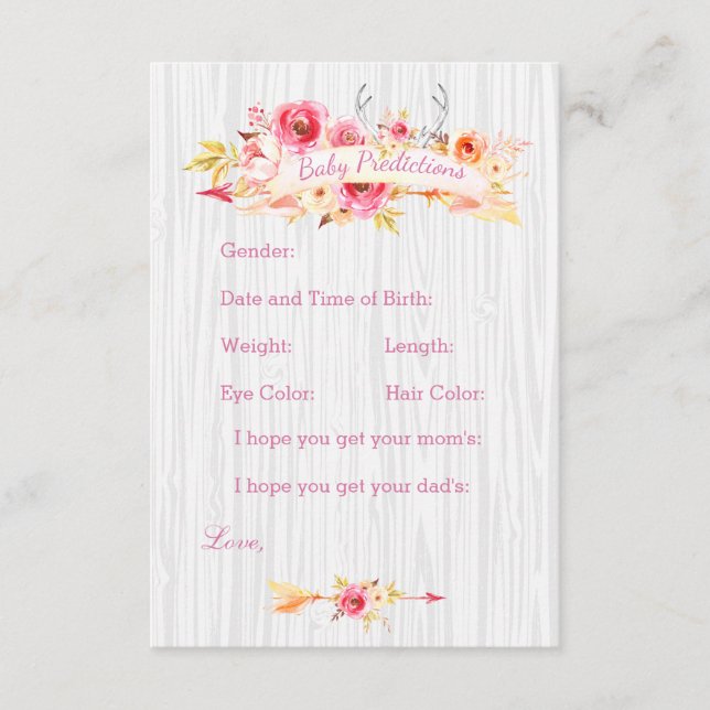 Tarjetas de asesoramiento y predicción para niñas  (Anverso)