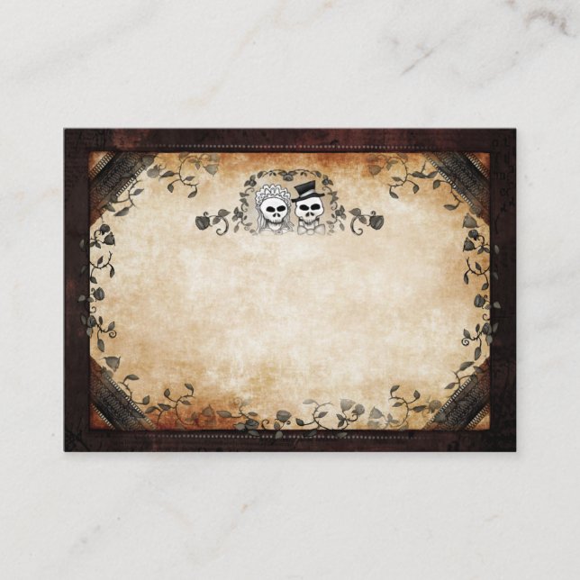 Tarjetas de asiento boda BLANK FRONT Skeltons (Anverso)