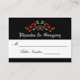 Tarjetas de asiento boda - Coincidencia de rosas n