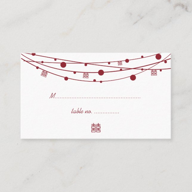 Tarjetas de asiento Boda con linternas de doble fe (Anverso)