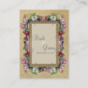 Tarjetas de asiento con estilo floral Gold Brocade