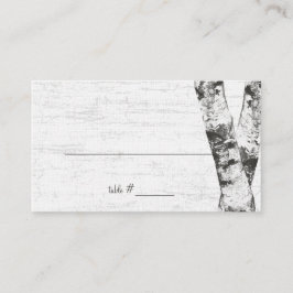 Tarjetas de asiento de árbol de birch del corazón