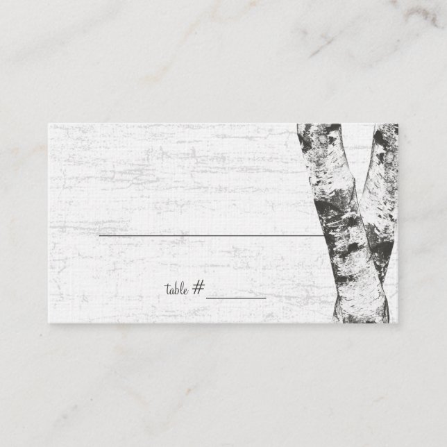 Tarjetas de asiento de árbol de birch del corazón  (Anverso)