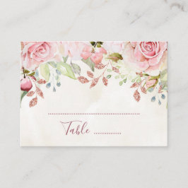 Tarjetas de Asiento de Boda con Flores Rosadas de