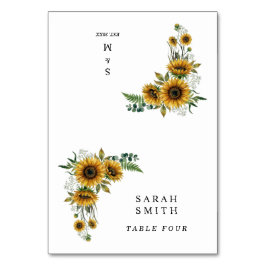Tarjetas de Asiento de Boda con Girasoles Rústicos