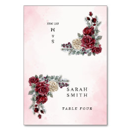 Tarjetas de Asiento de Boda de Invierno con Rosas