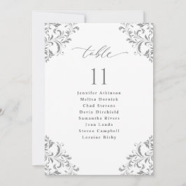 Tarjetas de Asiento de Boda Elegantes de Gris Plat