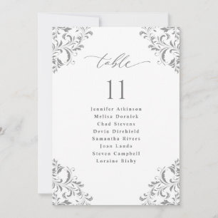 Tarjetas de Asiento de Boda Elegantes de Gris Plat