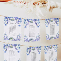 Tarjetas de asiento de Boda Floral Periwinkle Wild