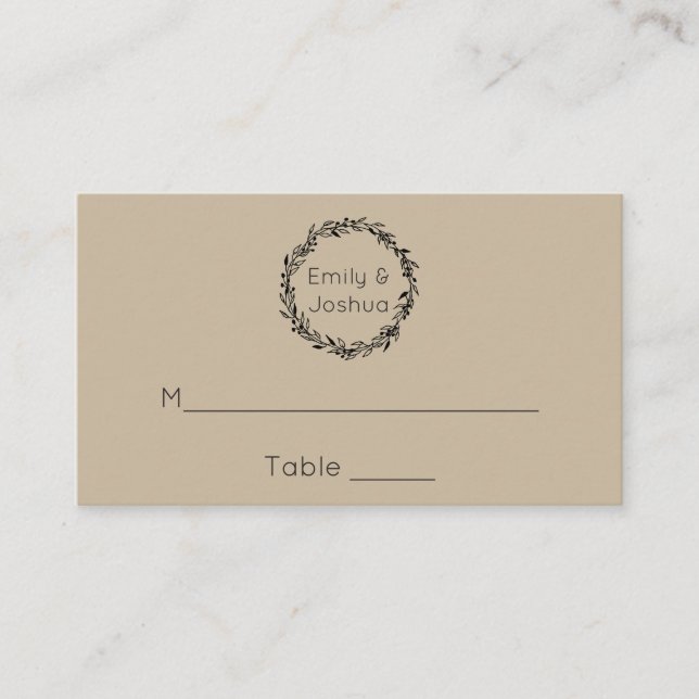 Tarjetas de Asiento de Boda Plantilla Simple (Anverso)