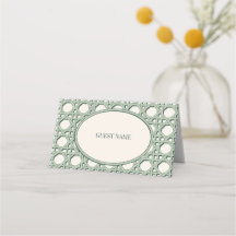 Tarjetas de Asiento de Bodas de Mimbre de Jardín V