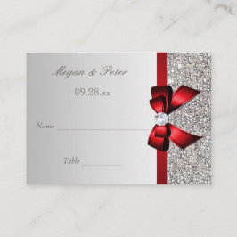 Tarjetas de asiento de color rojo con secuencia pl