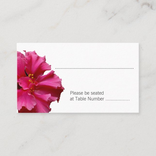 Tarjetas de asiento de Escort Hibiscus Pink Brilla (Anverso)