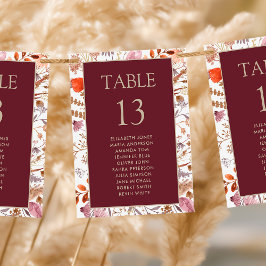 Tarjetas de Asiento de Flores Silvestres Boho para