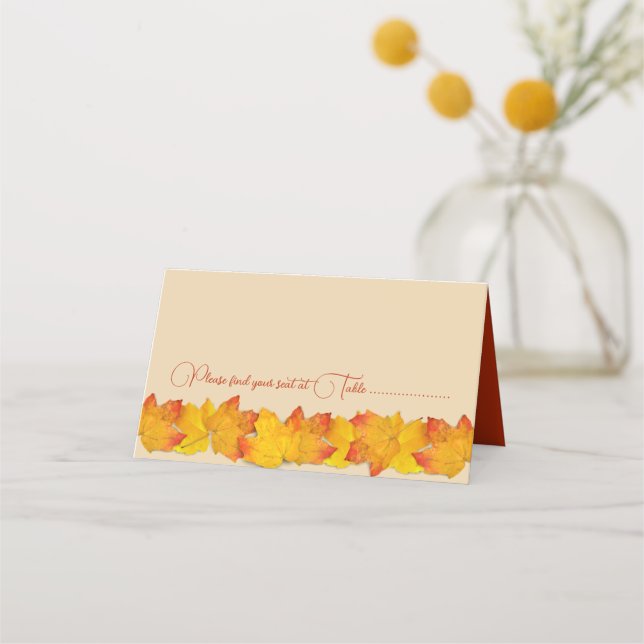 Tarjetas de asiento de la mesa de eventos de otoño (Anverso)