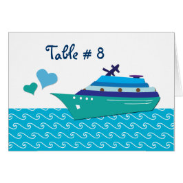 Tarjetas de asiento de mesa de cruceros
