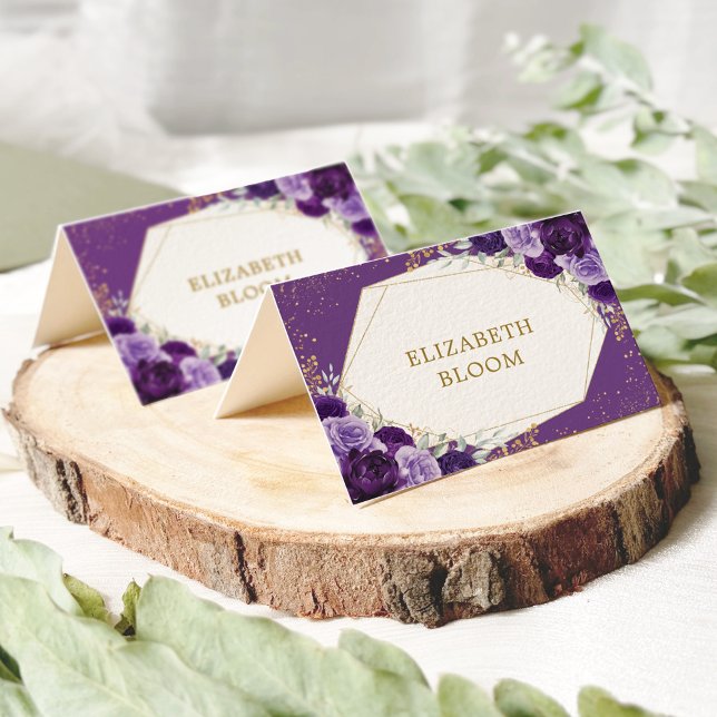 Tarjetas de asiento de mesa de Rosas Purple Lilac  (Subido por el creador)