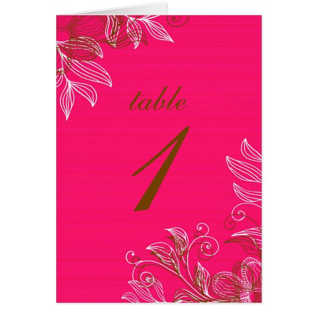 Tarjetas de asiento de mesa floral rosa y marrón c (Frente)