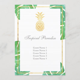 Tarjetas de Asiento Doradas de Piña Tropical - Ver