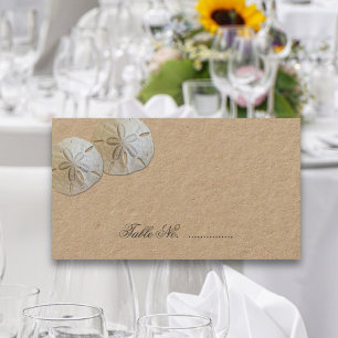 Tarjetas de Asiento para Boda con Dólares de Arena
