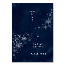 Tarjetas de Asiento para Boda de Invierno Copos de