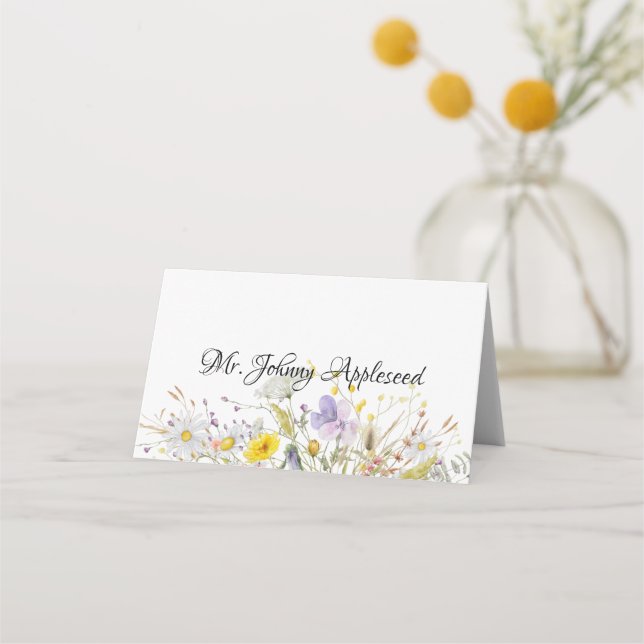 Tarjetas de Asiento para Boda Flor de Primavera (Anverso)