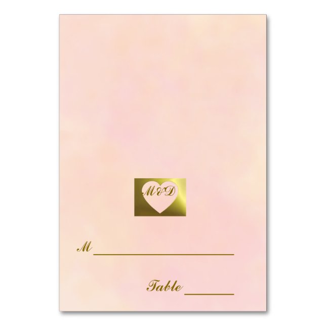 Tarjetas de asiento para bodas | Conjunto rosa pál (Anverso)