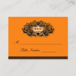 Tarjetas de asiento para bodas - Naranja de Hallow