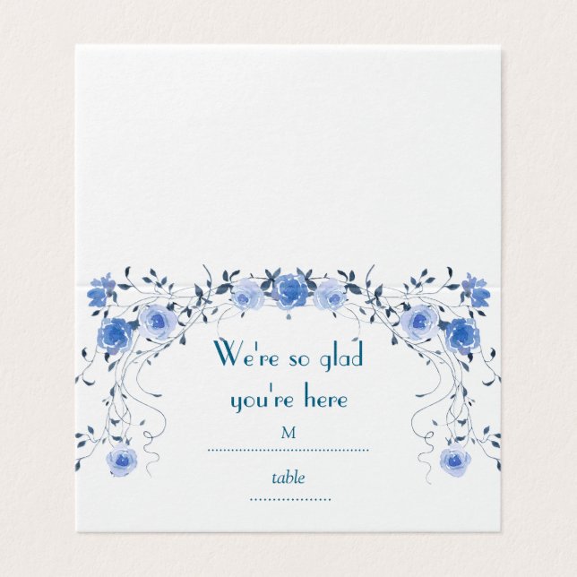 Tarjetas de Asiento para Invitados de Boda con Flo (Exterior desplegado)