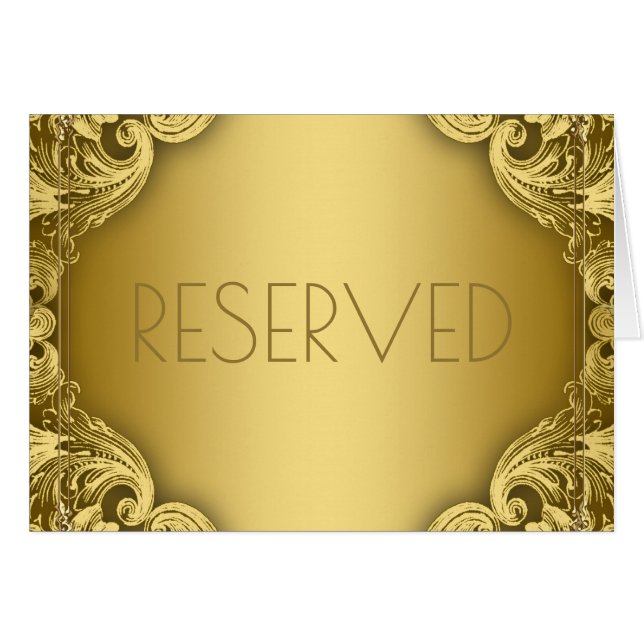 Tarjetas de asiento reservadas Elegante dorado (Anverso (Horizontal))