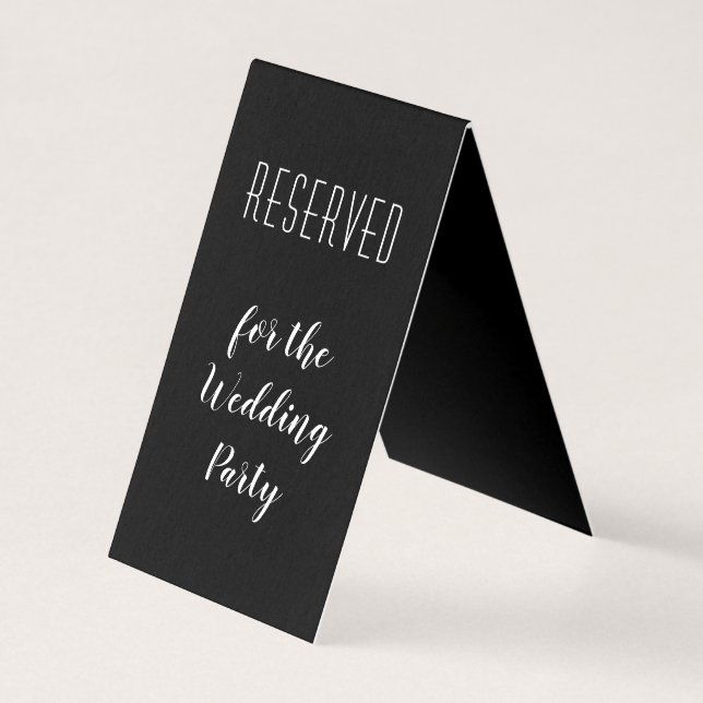 Tarjetas de Asiento Reservado Negras (Anverso)