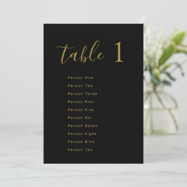 Tarjetas de Asientos de Mesa de Boda | Dorado sobr