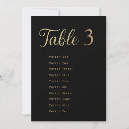 Tarjetas de Asientos de Mesa de Boda | Dorado sobr